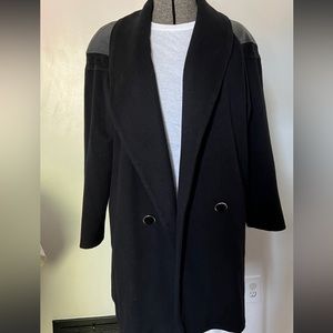 Vintage 90s style wool leather and suede jacket coat